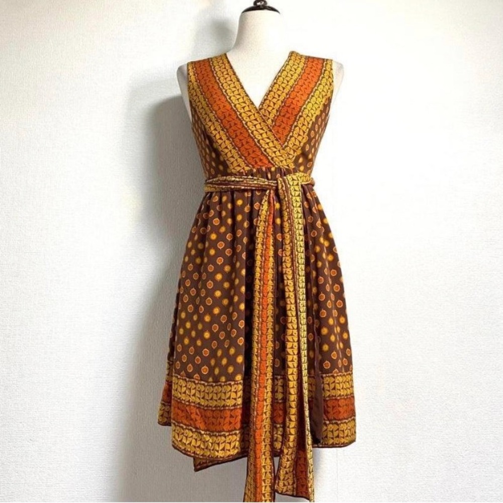 Anna Sui 100% Silk Sleeveless Fit & Flare Dress